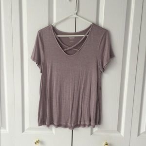 soft tee with cross straps